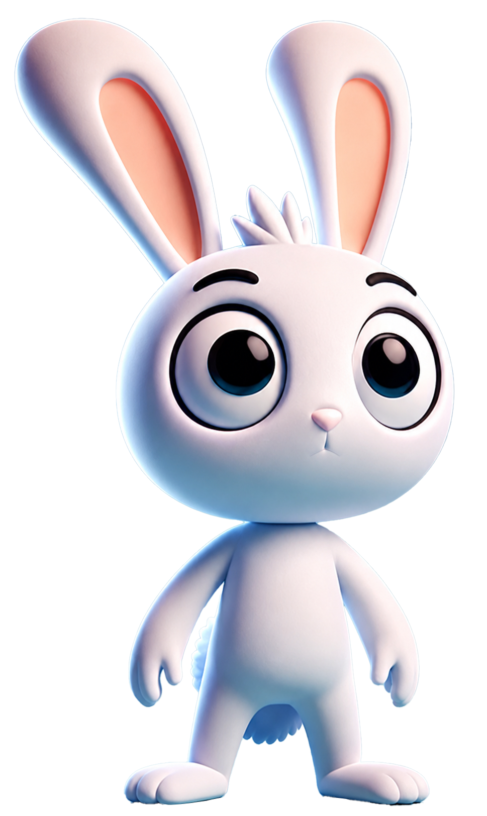 Henry, the white rabbit mascot of NeverLab